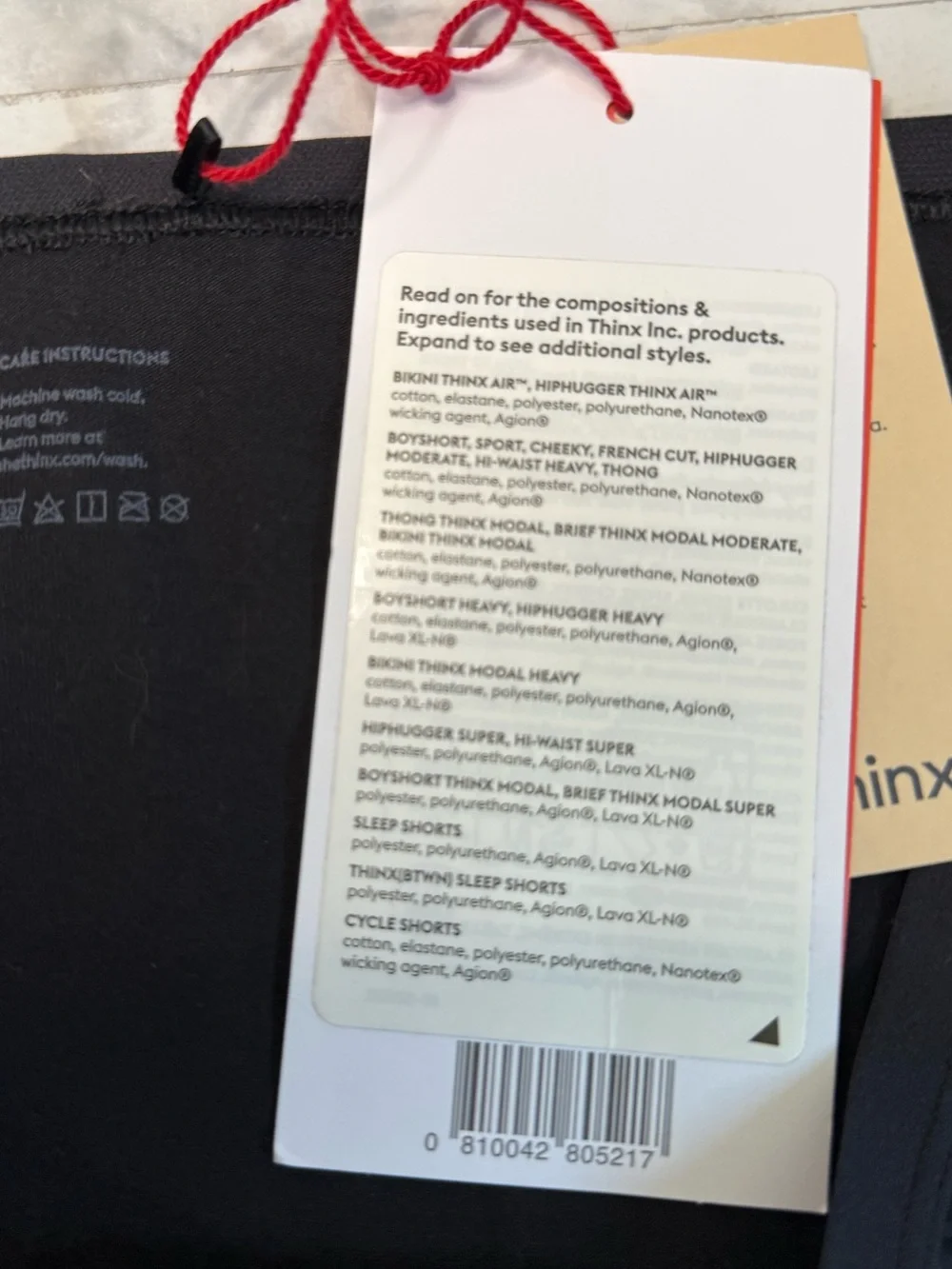 Thinx, Sportslip period panties sleek black Sport label,ideal active use size 4X